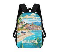 sinyumoney Mallorca Islas Baleares Rucksacks 3D Printed Children Backpacks Fashion Casual Daypack Cute Travel Bags Outdoor Casual Daypack for Boy And Girl 17inch