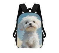 sinyumoney Maltese Dog Portrait Rucksack Lightweight Airport College Students Back Pack- Perfect for Travel, Work And Daily Use 17inch