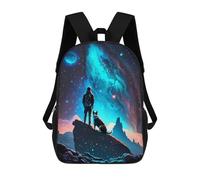 sinyumoney Man And Dog Adventure Backpack School Work Laptop Backpack Rucksack Bag for Men, Women & Teenage Boys 17inch