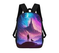 sinyumoney Man And Dog on Mountain School Backpack Large Water Resistant Laptop Backpack for Teenage Girls Boys Women Men 17inch
