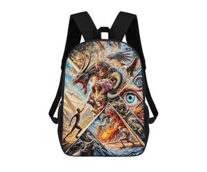sinyumoney Man Facing Monsters Backpack School Computer Rucksack for School/Work/Travel for Boys/Girls/Teenagers 17inch