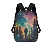 sinyumoney Man Forest 3D Printed Children's School Backpack for Kids Travel Rucksacks Book Bags Kids School Bag 17inch