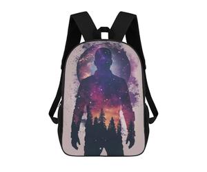 sinyumoney Man Galaxy Silhouette School Backpack Lightweight Airport College Students Back Pack- Perfect for Travel, Work And Daily Use 17inch