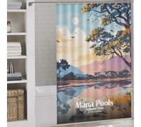 sinyumoney Mana Pools National Park, Zimbabwe Daily Household Stylish Washable Bathroom Curtains Modern Art for Stalls Bathtubs 56.30x70.87Inch（143x180cm）