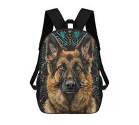 sinyumoney Mandala German Shepherd Kids Backpacks,3D Personalized School Bookbags for Boys Girls Large Schoolbags Casual Daypack 17inch