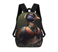 sinyumoney Mandarin Duck Backpacks Kids School Backpack Fashion School Bag 3D Printed School Bag for Boys Elementary And Middle School Students 17inch