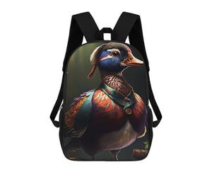 sinyumoney Mandarin Duck Backpacks Kids School Backpack Fashion School Bag 3D Printed School Bag for Boys Elementary And Middle School Students 17inch