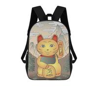 sinyumoney Maneki Neko Japanese Backpack School Bag Work Business College School for Men/Women 17inch