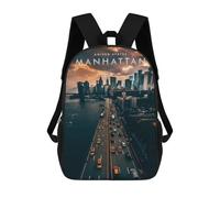 sinyumoney Manhattan Skyline School Backpack for Girls Backpack Water Repellent Casual Daypack Lightweight Rucksack Boy Girl School Backpack 17inch