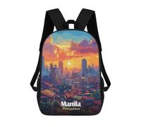 sinyumoney Manila Philippines Cityscape at Sunset School Backpack Work Business College School for Campus Outdoor Travel Sports 17inch