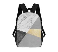 sinyumoney Marble And Gold Art 4 Backpack with Pocket 3D Printed Backpacks, Travel Rucksacks Book Bags Kids School Bag 17inch