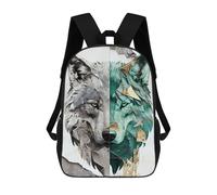 sinyumoney Marble Wolf Artwork Backpacks 3D Printed School Bag Casual Kids Fashion School Bag for Boys Middle School Students School 17inch