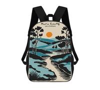 sinyumoney Marin County California Landscape Art 17 Inch Kids Backpack Fashion Fun Backpack Book Bag for Boys And Teenager 3D Printed for Boys