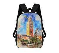 sinyumoney Marrakesh Morocco Backpack School Bag School Secondary High School College Backpack Travel for Boys/Girls/Teenagers 17inch