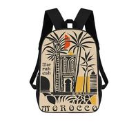 sinyumoney Marrakesh, Morocco Travel Poster Rucksack Daypacks Business Backpack Water Resistant Bookbag for Girl, Teen Girls 17inch
