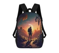 sinyumoney Mars Explorer Sunset Rucksacks 3D Printed Children Backpacks Fashion Casual Daypack Cute Travel Bags Outdoor Casual Daypack for Boy And Girl 17inch