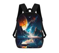 sinyumoney Martian Lake Backpack, Children's Backpack, Student School Bag Bookbag Rucksack, 3D Printed School Bag for Boys Girls 17inch