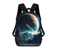sinyumoney Martian Nature Backpack Kids School Backpack School Bag 3D Printed Fashion School Bag for Boys Elementary And Middle School Student 17inch