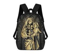 sinyumoney Mary Mother of Jesus Backpacks Kids School Backpack School Bag 3D Printed School Bag for Boys Elementary And Middle School Students 17inch