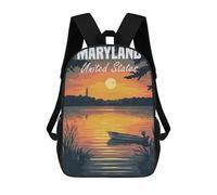 sinyumoney Maryland Sunset Landscape Backpack School Backpack Kids School Bag Large Capacity Kids Backpack for School Rucksack 3D Book Bag Gifts for Kids 17inch