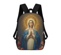 sinyumoney Mary's Divine Grace School Backpack for Girls 17inch Casual Daypack Lightweight Rucksack Boy Girl Backpack for Middle School Students