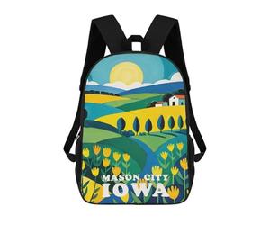 sinyumoney Mason City Iowa Sunrise Backpack School Water Resistant Travel Backpack Computer Bag - Perfect for Travel, Work And Daily Use 17inch