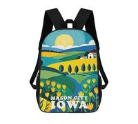 sinyumoney Mason City Iowa Sunrise Children's 17 Inch School Backpack 3D Printed Cool Knapsack for Kids Travel Rucksacks Book Bags Kids School Bag
