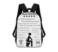 sinyumoney MASTERPIECE Funny Bathroom Rucksacks 3D Printed Children Backpacks Fashion Casual Daypack Cute Travel Bags Outdoor Casual Daypack for Boy And Girl 17inch
