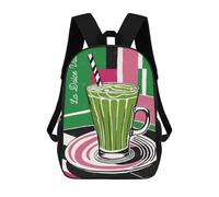 sinyumoney Matcha Latte Drink Backpack School Travel College Rucksack Backpacks for Campus Outdoor Travel Sports 17inch