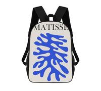 sinyumoney Matisse Art 1 Kids School Backpack School Bag 3D Printed School Bag for Boys Elementary And Middle School Students 17inch