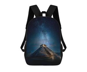 sinyumoney Mayan Pyramid Under Stars -1 Backpack School Computer Rucksack for School/Work/Travel- Perfect for Travel, Work And Daily Use 17inch