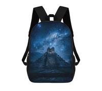 sinyumoney Mayan Pyramid Under Stars School Bags School Secondary High School College Backpack Travel for Men, Women & Teenage Boys 17inch