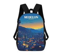 sinyumoney Medellin Colombia Cityscape at Night Backpack School Bag School Secondary High School College Backpack Travel for Teenage Girls Boys Women Men 17inch