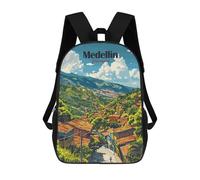 sinyumoney Medellin Colombia Travel Children's Backpacks School Backpack 3D Printed Backpack for Kids Travel Rucksacks Book Bags Kids School Bag 17inch