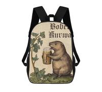 sinyumoney Medieval Bober Kurwa Beer School Bag Bookbag 3D Printed Children's Backpacks for Kids Boy Girl Book Bags Kids School Bag Travel Rucksacks 17inch