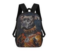 sinyumoney Medieval Dog Armor Art Print Children's Backpacks 17inch School Backpack 3D Printed Bag Bookbag for Kids Travel Rucksacks Boy Girl Book Bags Kids School Bag