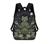 sinyumoney Meditating Frog Art Print School Bags School Secondary High School College Backpack Travel for Boys/Girls/Teenagers 17inch