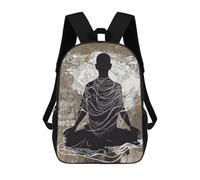 sinyumoney Meditation Vintage Rucksacks 3D Printed Children Backpacks Fashion Casual Daypack Cute Travel Bags Outdoor Casual Daypack for Boy And Girl 17inch