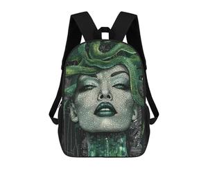 sinyumoney Medusa Mosaic Portrait Backpack School Bag Travel College Rucksack Backpacks for Boys/Girls/Teenagers 17inch