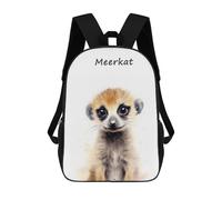 sinyumoney Meerkat Animal Safari Backpack, Children's Backpack, Student School Bag Bookbag Rucksack, 3D Printed School Bag for Boys Girls 17inch