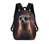 sinyumoney Meerkat in Space School Backpack Lightweight Airport College Students Back Pack for Boys/Girls/Teenagers 17inch