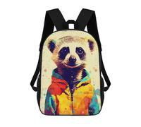 sinyumoney Meerkat PopArt School Backpack 3D Printed Children's 17inch Backpacks Bag Bookbag for Kids Boy Girl Book Bags Kids School Bag Travel Rucksacks