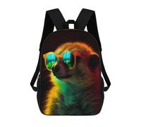 sinyumoney Meerkat Sunglasses Backpacks 3D Printed 17inch Kids School Backpack Outdoor Casual Daypack Casual Travel Bags for Middle School Students
