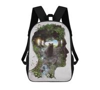 sinyumoney Meeting The Bear King 3D Printed Children's 17 Inch Backpacks 3D Printed Casual School Bag for Boys Elementary And Middle