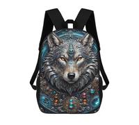 sinyumoney Mega Steampunk Wolf Kids' Book Bag 3D Printing School Bag Boys And Girls Cool Knapsack Casual Back Bag for School Students 17inch