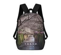 sinyumoney Meguro River And Sakura School Backpack Water Resistant Computer Rucksack for Teenage Girls Boys Women Men 17inch