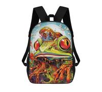 sinyumoney Melting Frog Fantasy Kids School Backpack 3D Printed Backpacks Fashion School Bag Rucksacks for Boys Elementary And Middle School Students 17inch