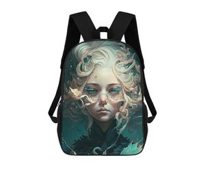 sinyumoney Mermaid Dreams Fantasy Art Backpacks 3D Printed Kids School Backpack Outdoor Casual Daypack Fashion Casual Children Backpacks Cute Travel Bags 17inch