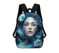sinyumoney Mermaid Dreams Underwater Fantasy -2 Fashion Student School Backpack Suitable for Boys Girls Kids Casual Outdoor Travel Essential Daypack 17inch