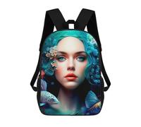 sinyumoney Mermaid Dreams Underwater Fantasy Backpacks Kids Student Schoolbag,3D Printed Backpacks,Elementary And Middle School Students Backpacks for Boys Girls 17inch